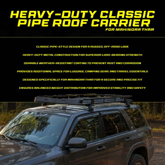 Bullhorn Roof Carrier Classic Pipe for Mahindra Thar