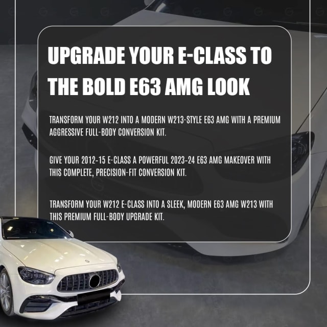 Mercedes Benz E class 2012-15 (W212 facelift) upgrade to 2023-24 E63 AMG kit (W213)