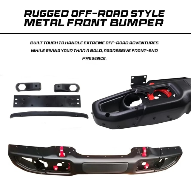 Mahindra Thar & Thar ROXX Front Wrangler Style Metal Bumper