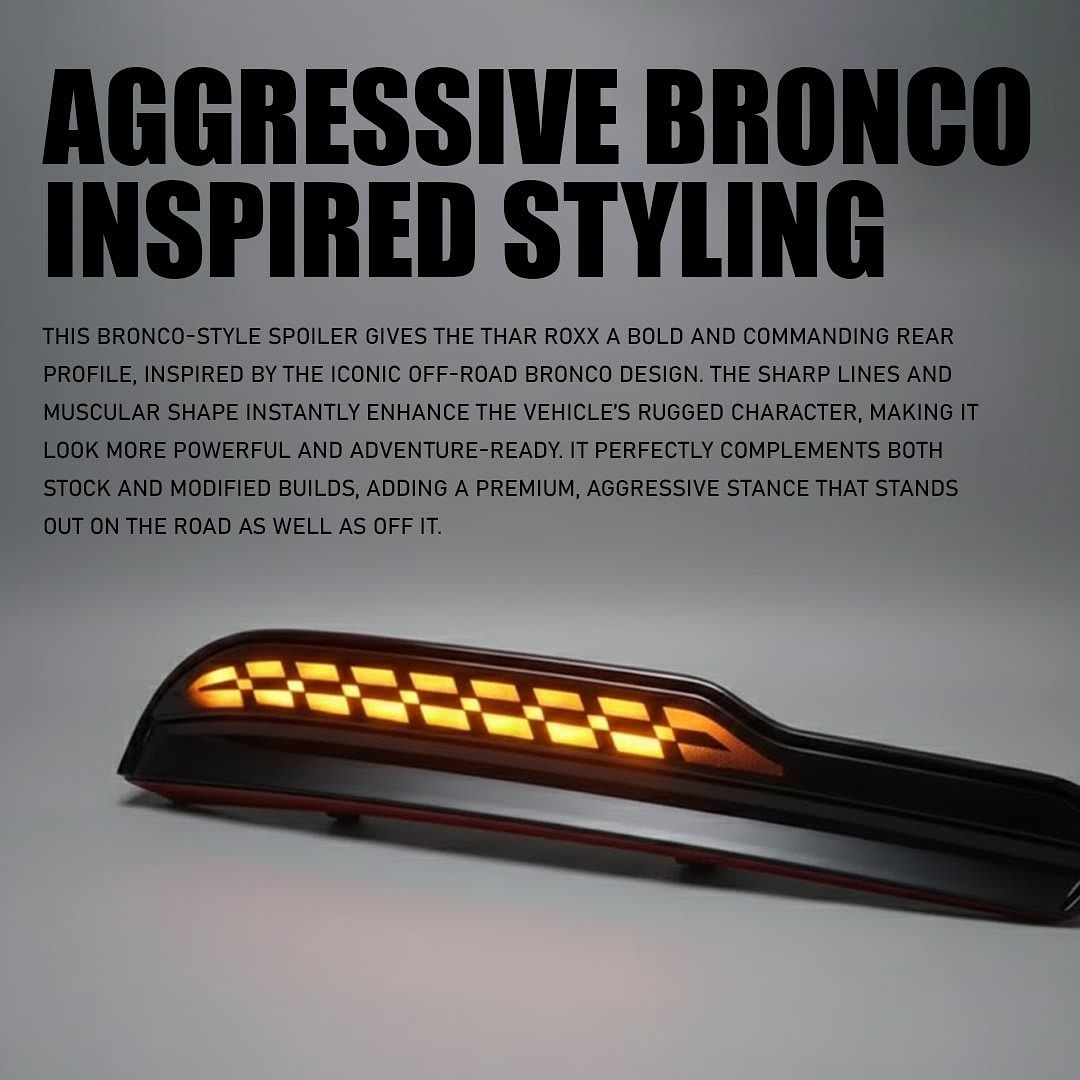 New Bronco Plus Spoiler for Thar Roxx with LED Brake Light