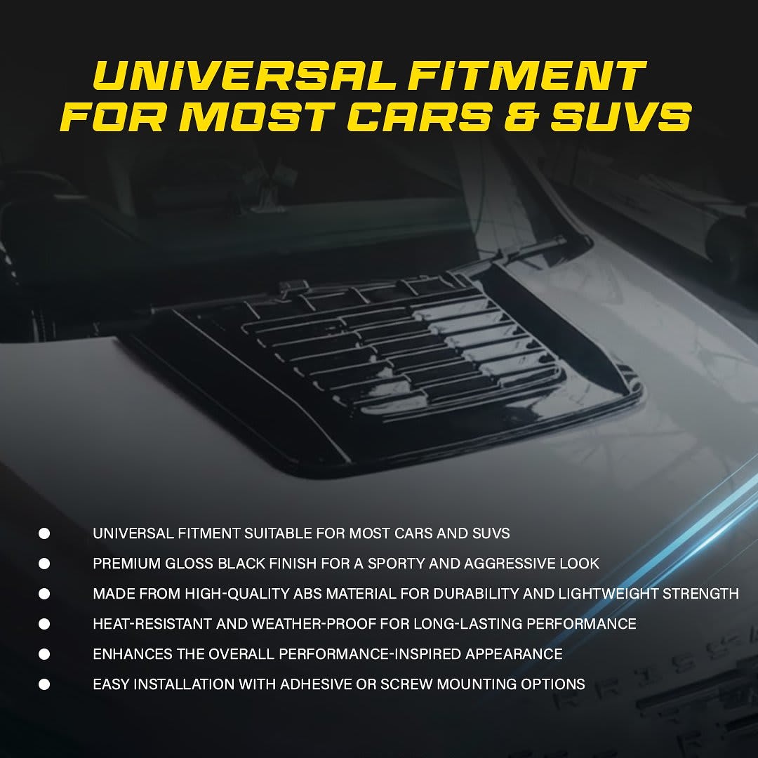 Universal Bonnet Scoop Gloss Black for Cars and SUVs