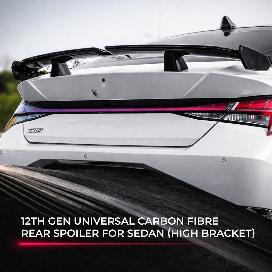 12th Gen Universal Carbon Fibre Rear Spoiler for Sedan (High Bracket)