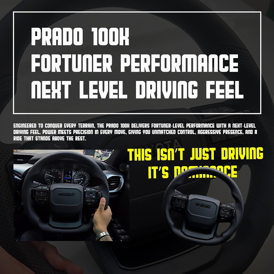 Prado Style Steering Wheel for Toyota Fortuner, Hilux, Prado, Innova and more