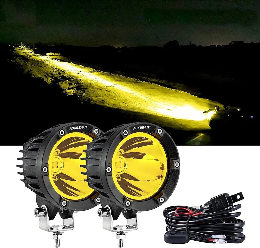 Auxbeam 4 Inch 72W Round Spot White/Amber LED POD Light