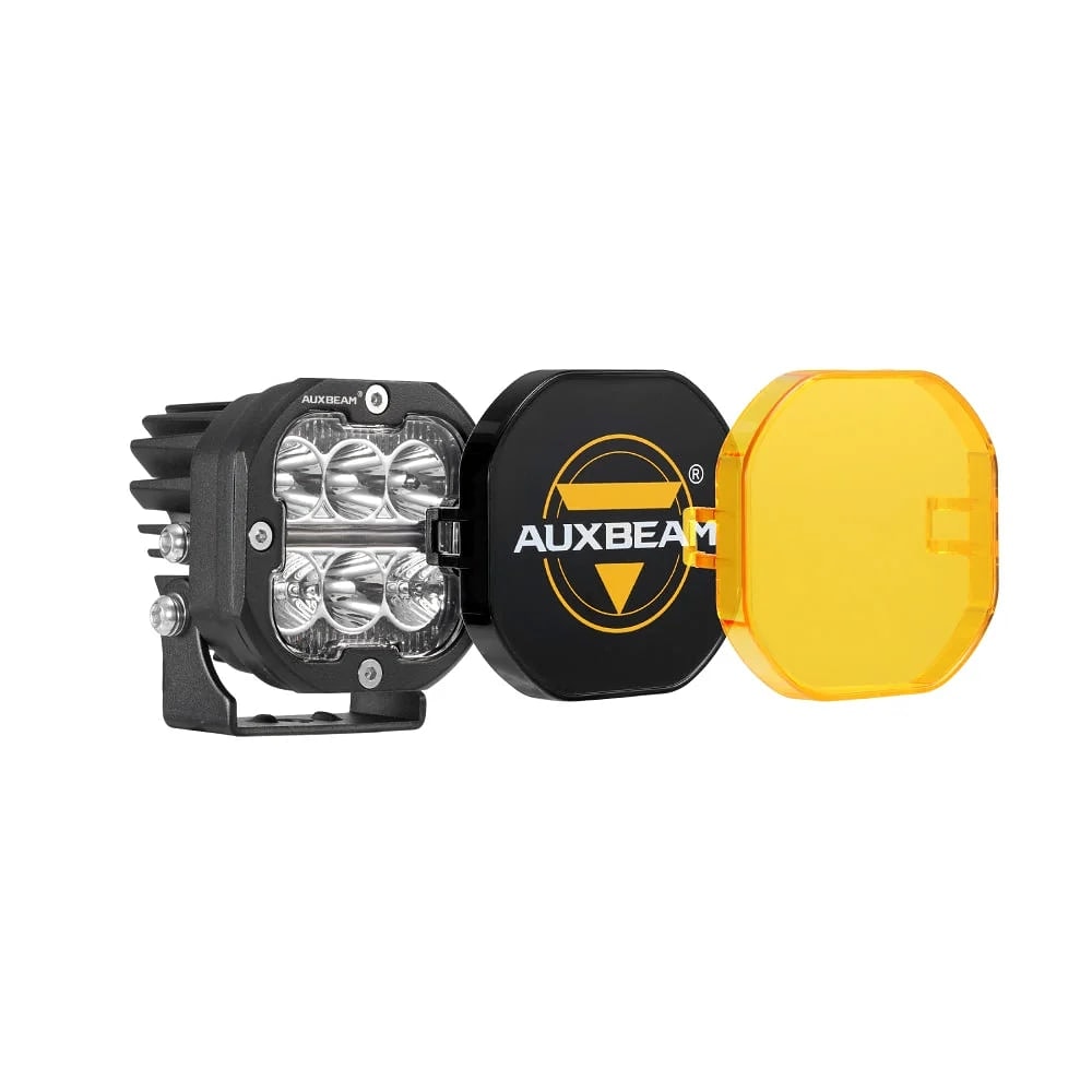 Auxbeam 3 Inch 84W LED Combo POD Off Road Lights With White & DRL Amber