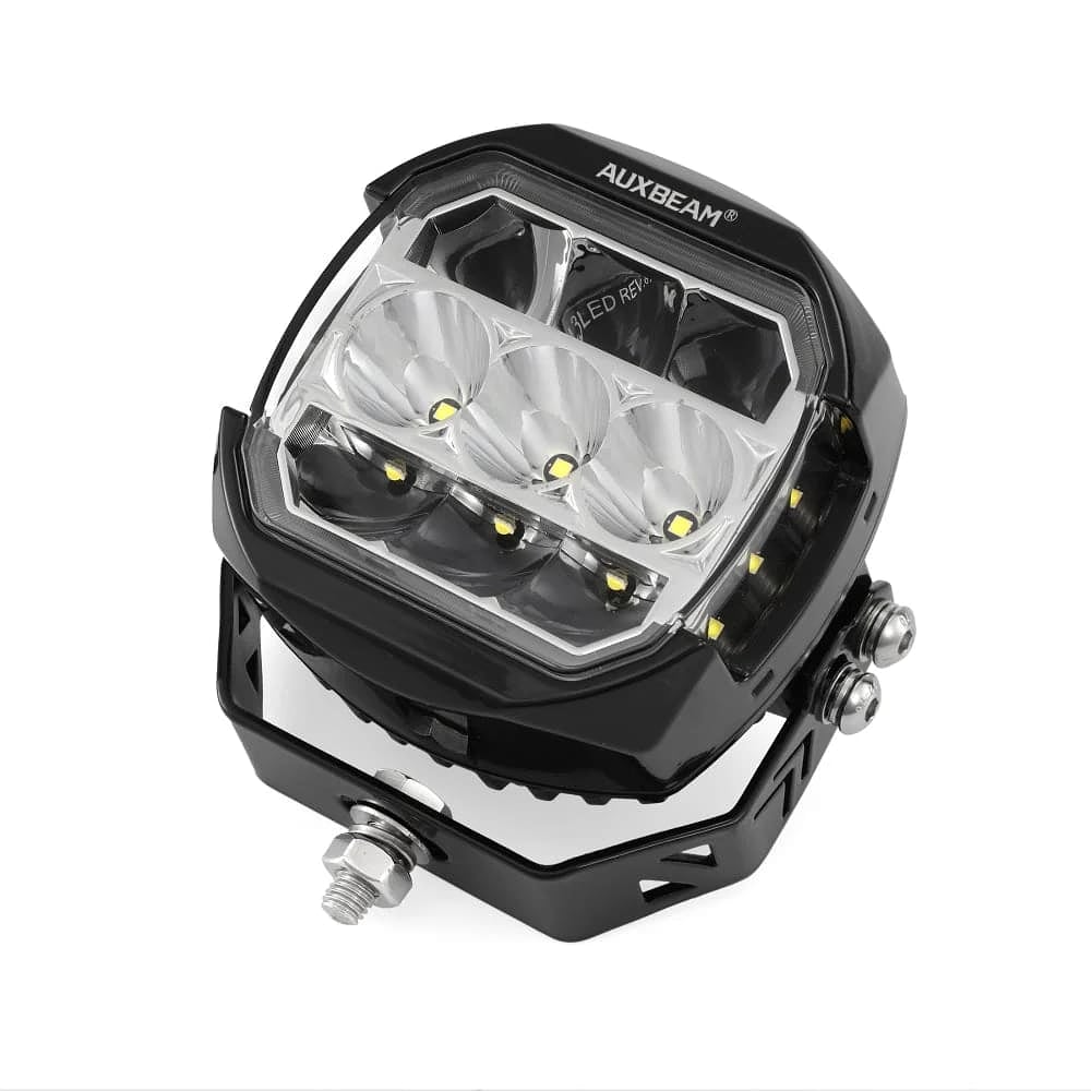 Auxbeam 5 Inch 174W LED Side Shooter Pod Lights with White DRL & Amber
