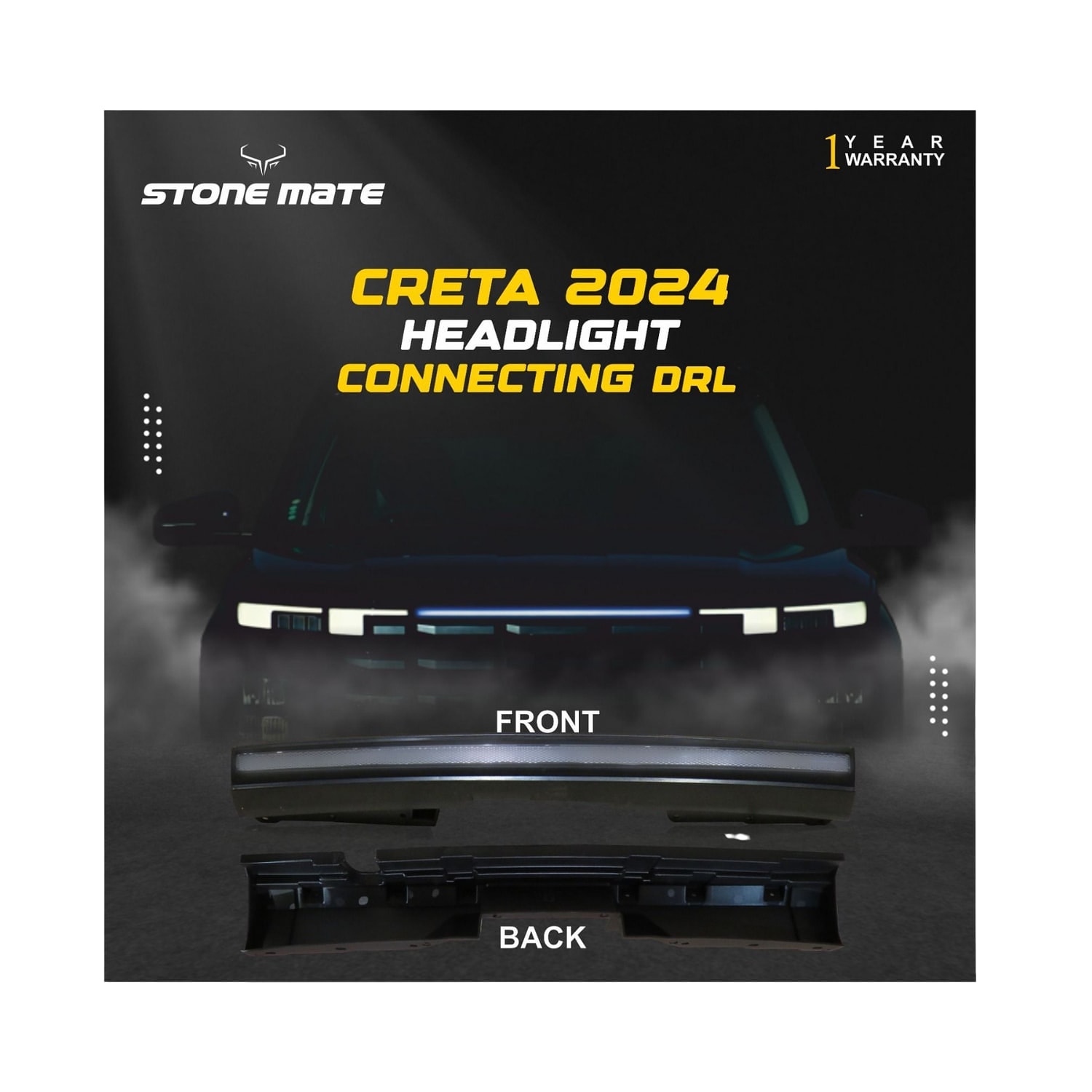 hyuntai Creta 2024 Bonnet DRL with Bracket