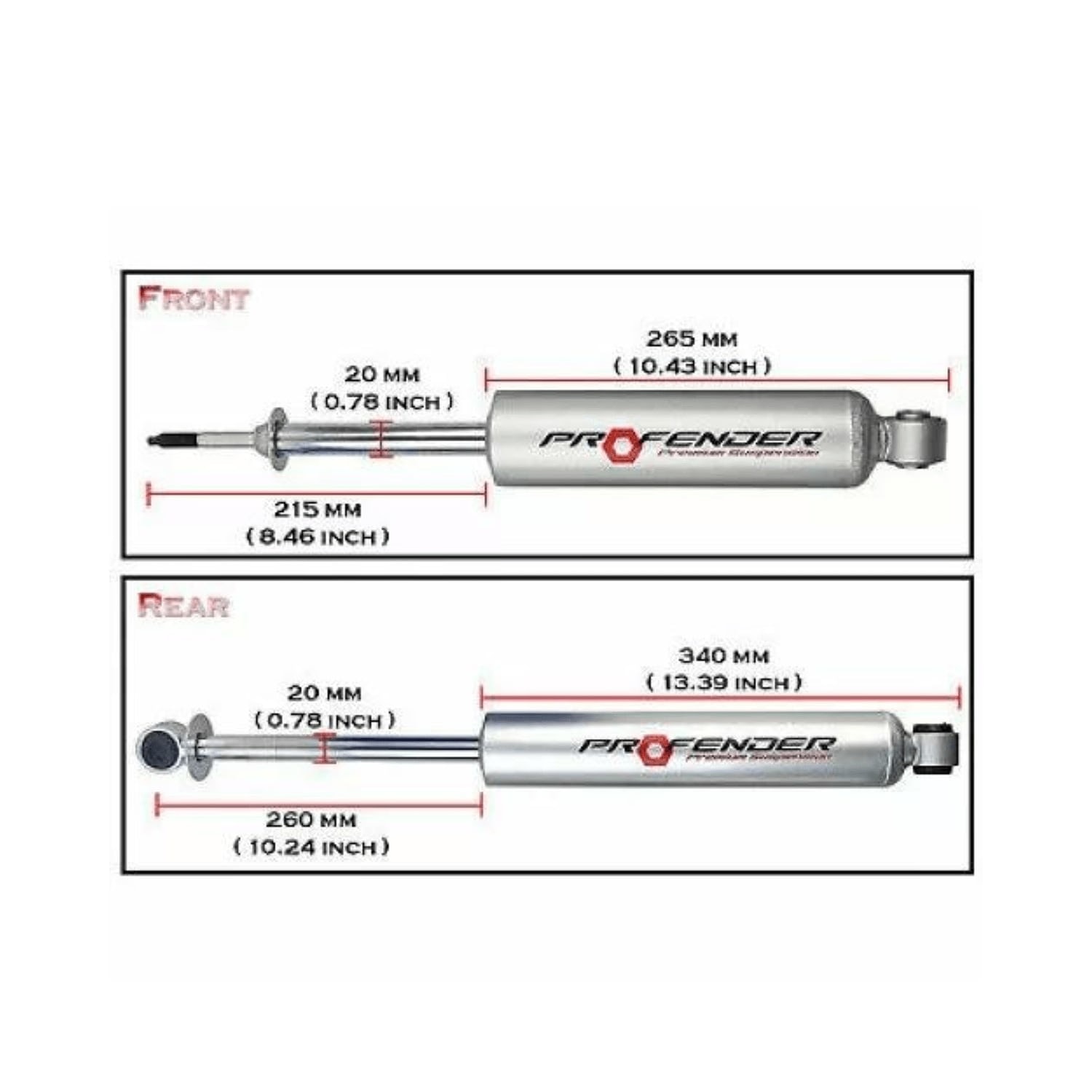 Profender Nitrogas Suspension Shock Absorber for Isuzu D-Max