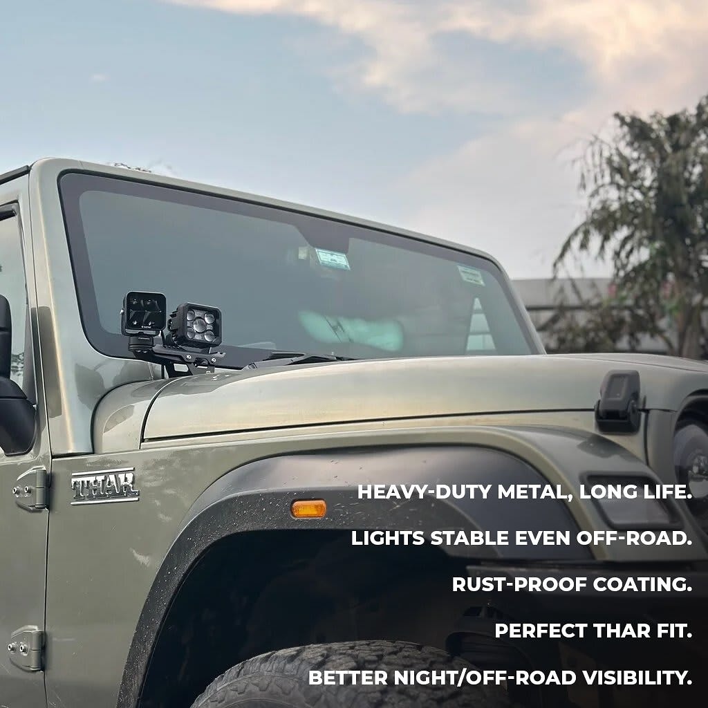 Proman Bonnet Side Light Mount Clamp For Mahindra Thar