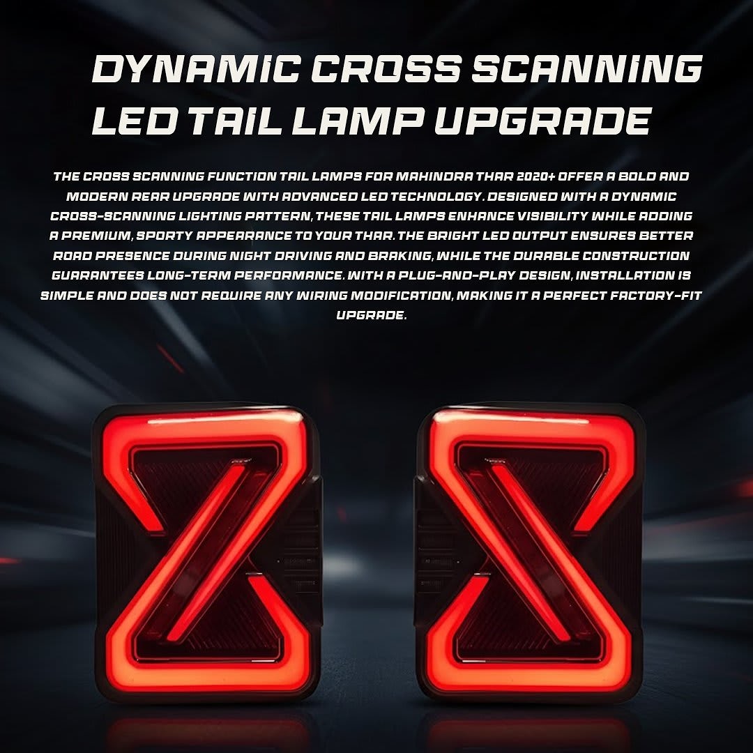 Mahindra Thar 2020+ Cross Scanning Function Tail Lamps