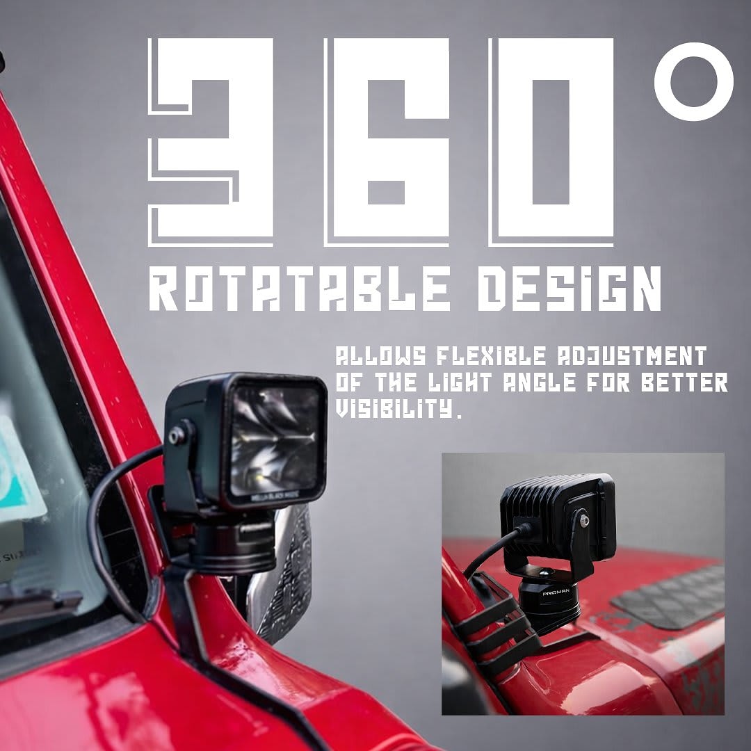 Proman Rotatable Bonnet Light Mount for Jimny