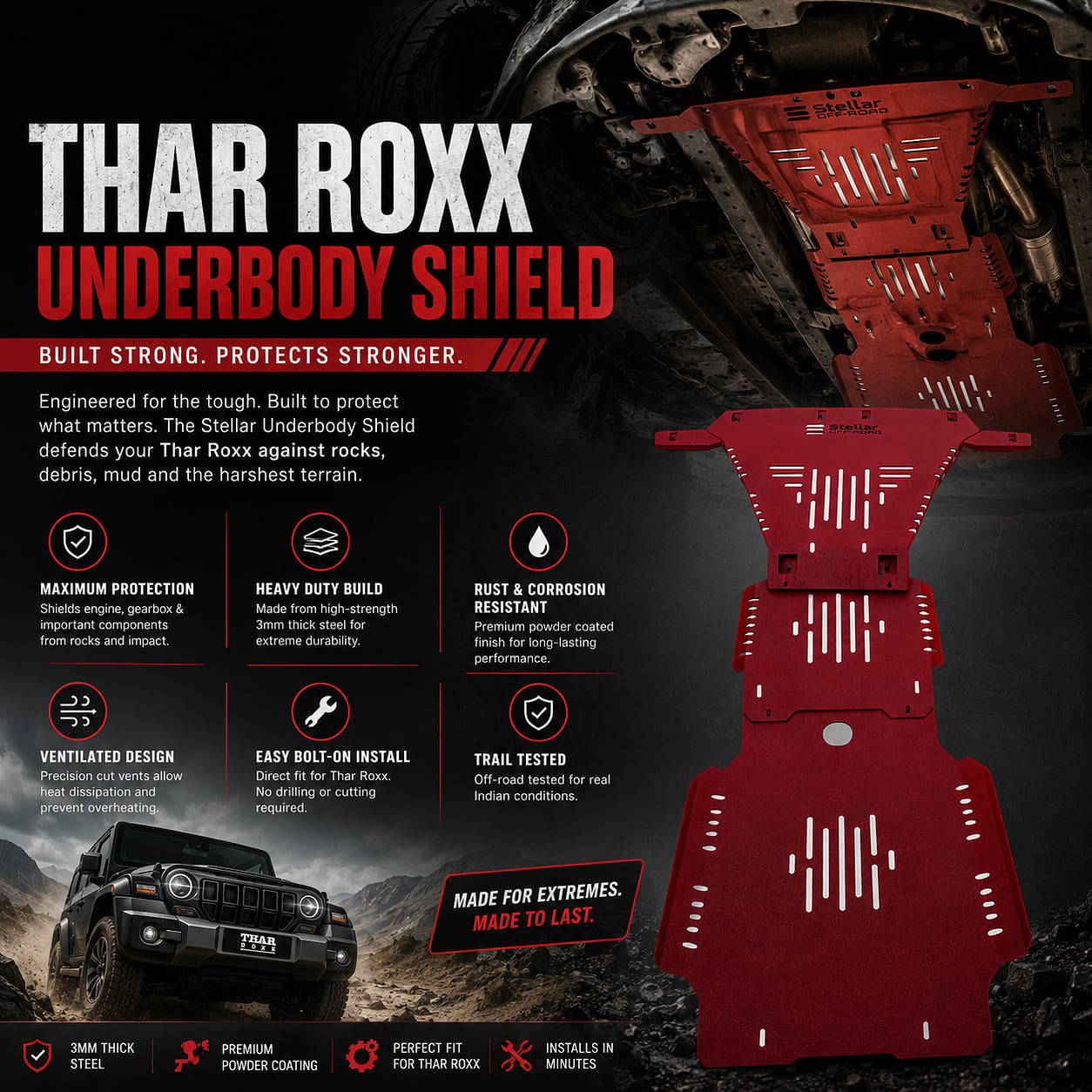 Mahindra Thar Roxx Underbody Shield