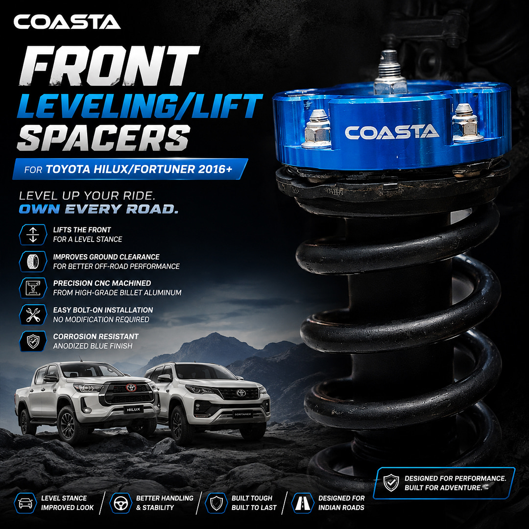 COASTA Front Leveling/Lift Spacers for Toyota Hilux/Fortuner 2016+ (30/35/40mm)