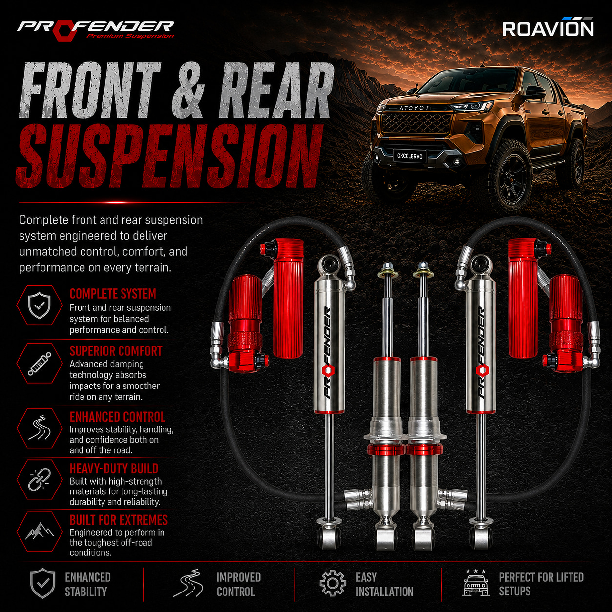 Profender TITAN Series Suspension Bundle Kit — Toyota Hilux Travo
