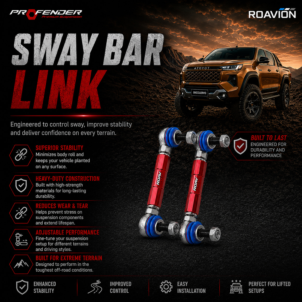 Profender TITAN Series Suspension Bundle Kit — Toyota Hilux Travo