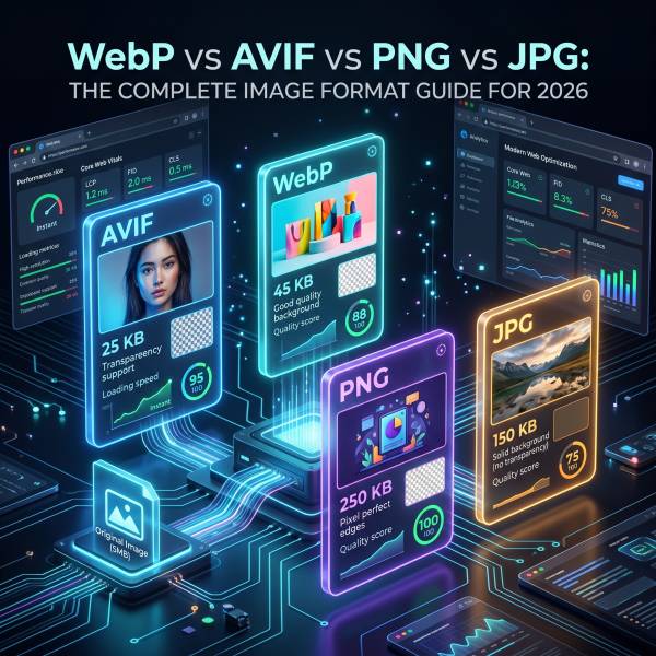WebP vs AVIF vs PNG vs JPG: The Complete Image Format Guide for 2026