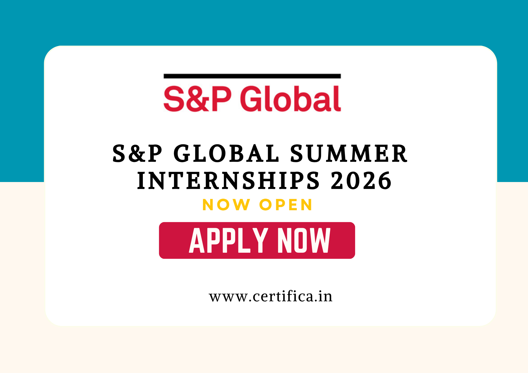 S&P Global Summer Internships 2026 – Paid Worldwide Internship | Certifica