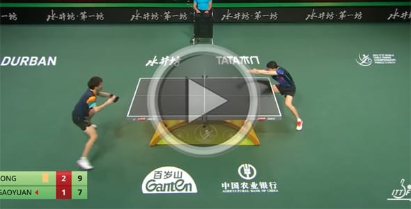 Bild: Da gerät selbst Ma Long ins Schwimmen (©YouTube)