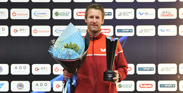 Bild: Beim Stand von 0:3 hatte Ruwen Filus das WTT-Finale in Almaty selbst schon fast abgehakt (©ITTF)