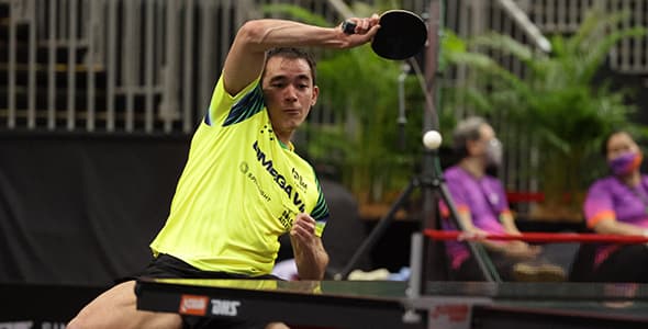 Bild: In drei von sechs getesteten Bereichen führt Hugo Calderano das interne Spinsight-Ranking an (©ITTF)