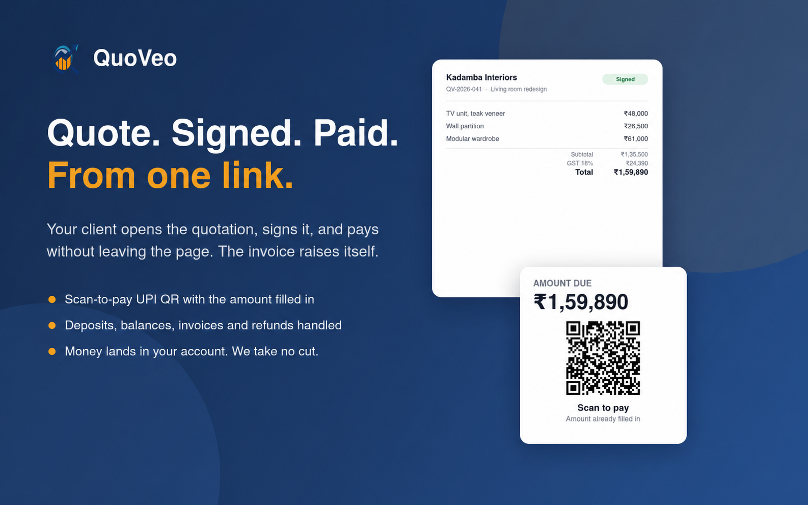 QuoVeo interface