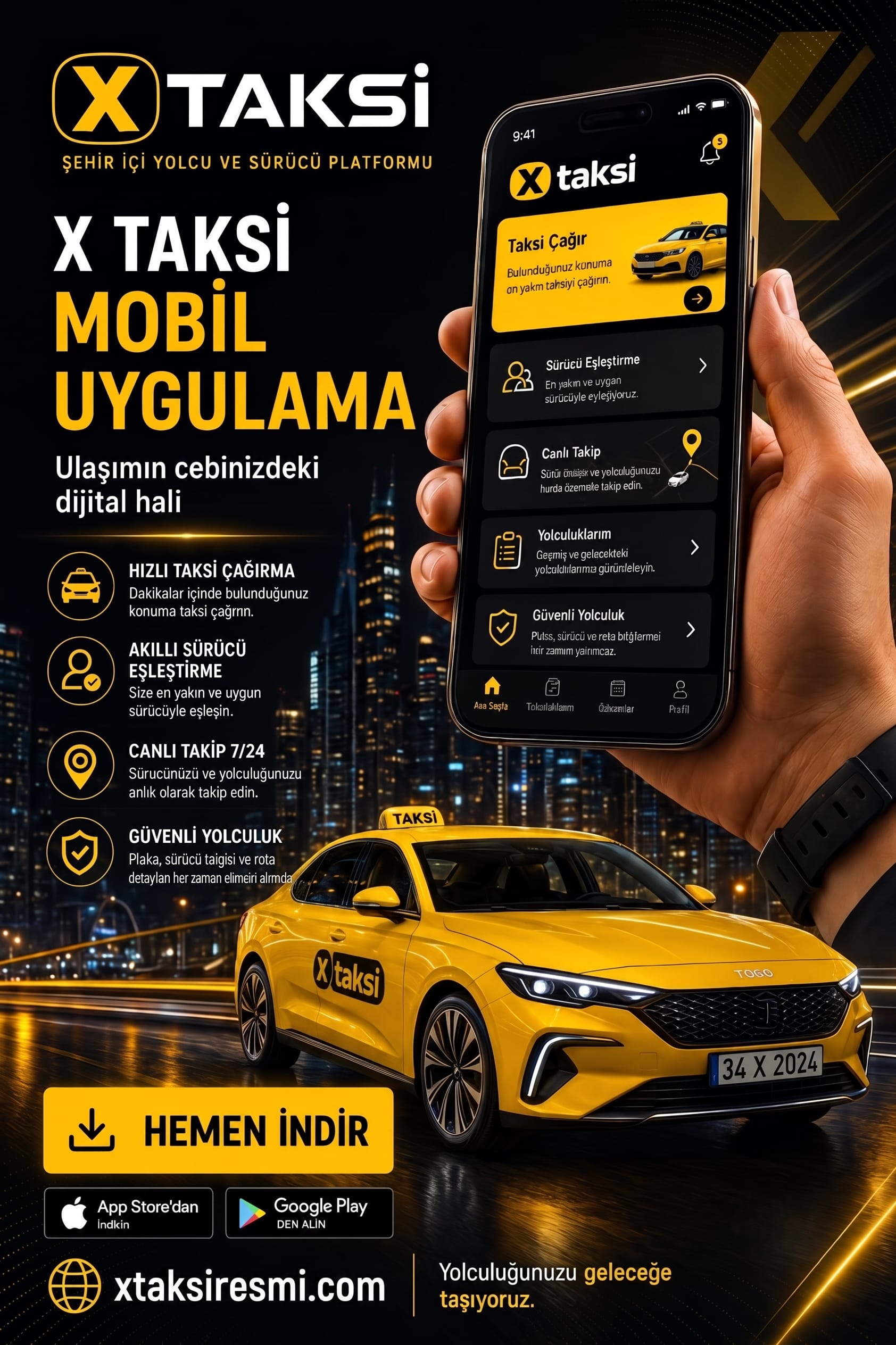 X Taksi Mobil Uygulaması