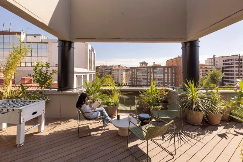 Área común del coworking en Príncipe de Vergara, Chamartín, Madrid