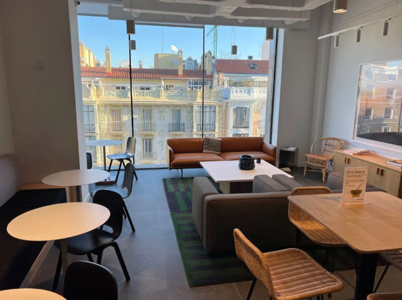 Zona de trabajo abierta en Goya, Salamanca, Madrid