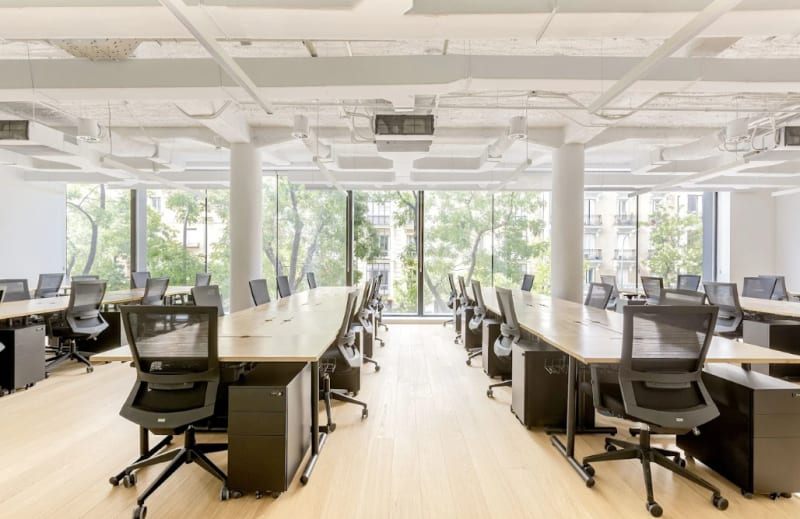Interior del espacio de coworking en Goya, Salamanca, Madrid