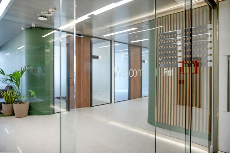 Zona de trabajo abierta en Torre Europa, Tetuán, Madrid