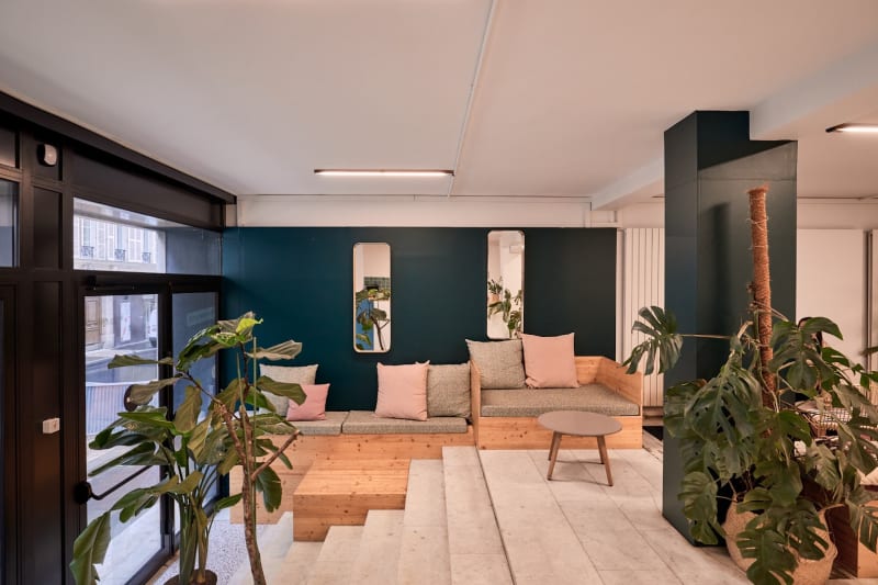 Área común del coworking en Amsterdam, Paris