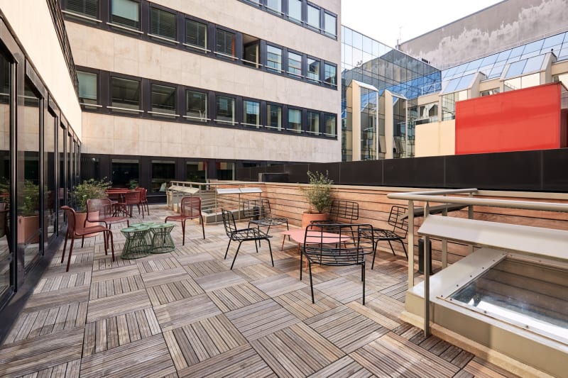 Zona de trabajo abierta en Auber, Paris