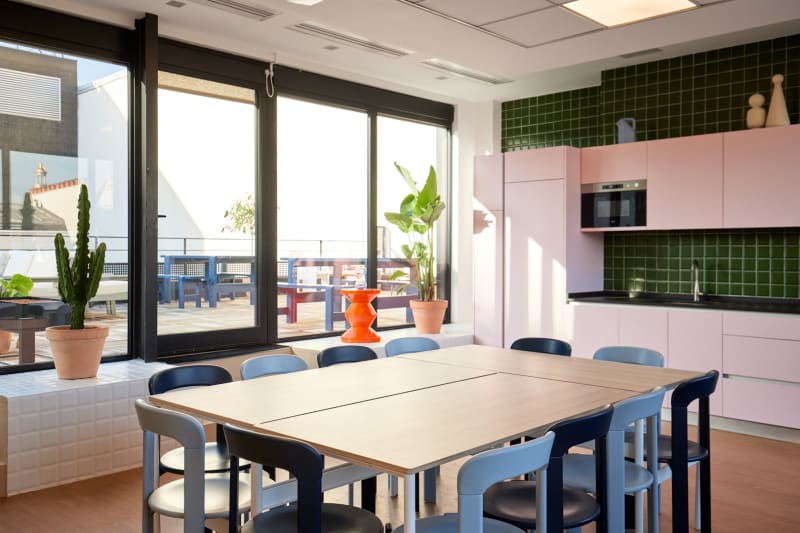 Área común del coworking en Auber, Paris
