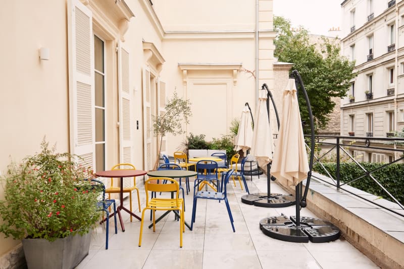 Área común del coworking en Cadet, Paris