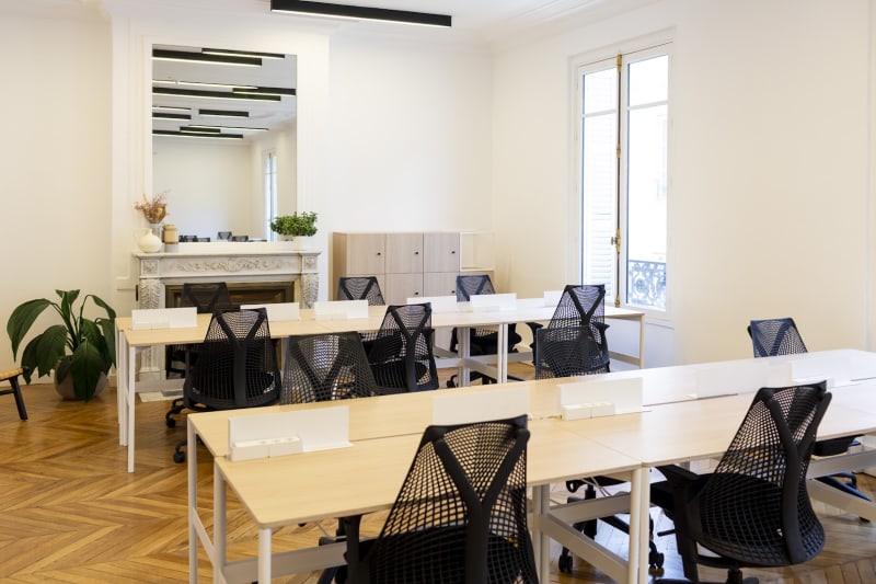 Detalle del espacio de trabajo en Cambaceres, Paris