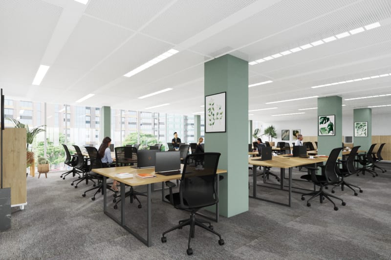 Detalle del espacio de trabajo en Issy-les-Moulineaux, Paris