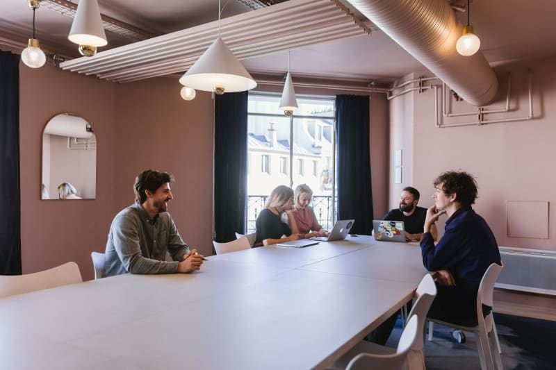 Área común del coworking en Sentier, Paris