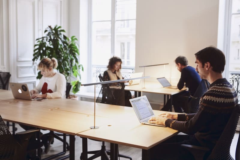 Detalle del espacio de trabajo en Toudic, Paris