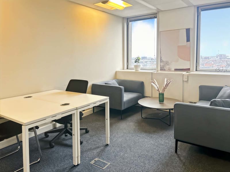 Zona lounge del espacio en Les Halles, Strasbourg