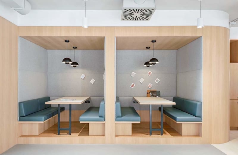 Lounge area at the La Marina workspace, Palma