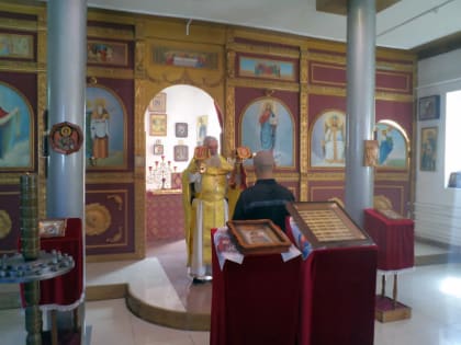 В храме святого вмч. Георгия Победоносца при ИК-4 города Алексеевка совершена Божественна Литургия