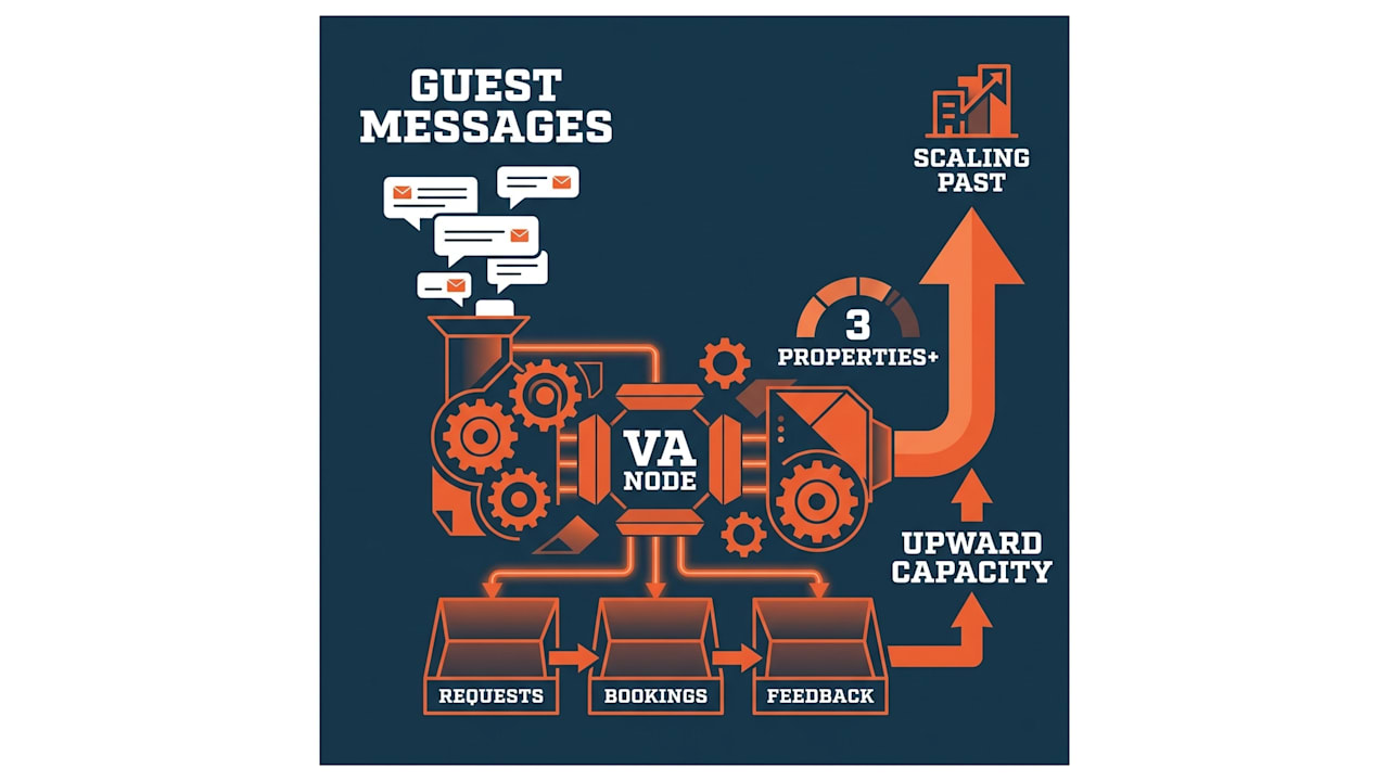 Guest messages flowing through automation + a VA, freeing capacity