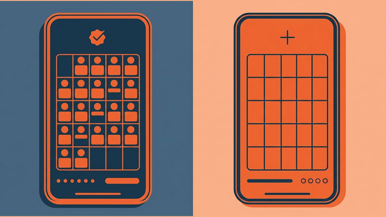 Booked vs empty calendar — same property, different positioning