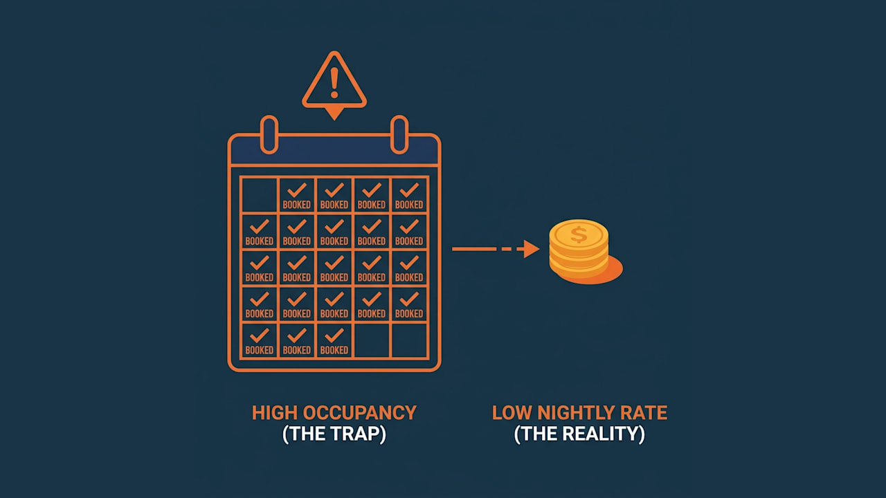 The trap of a full calendar at a low nightly rate earning little revenue