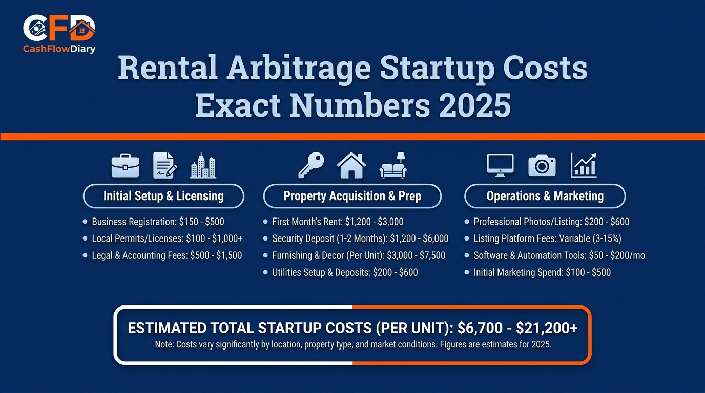 Rental Arbitrage Startup Costs: The Exact Numbers for 2025 (No Fluff)
