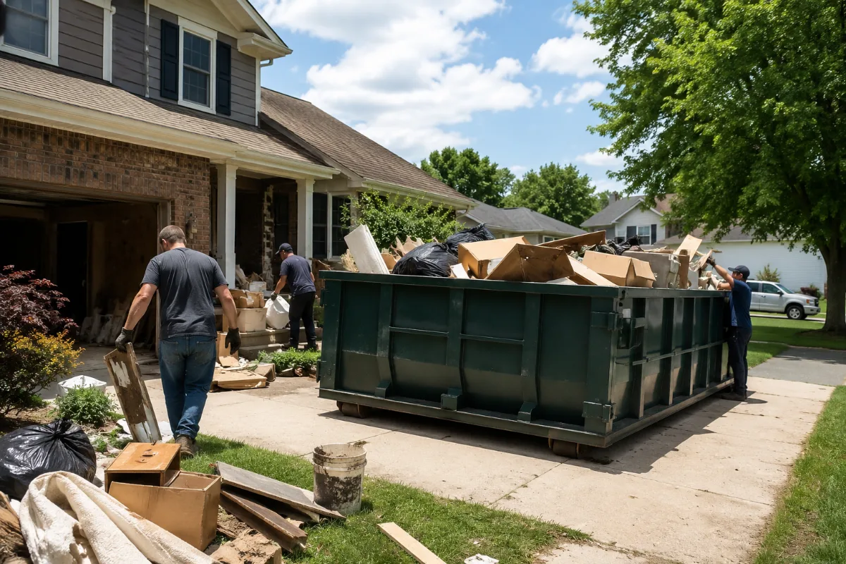 Residential dumpster rental cleanup project in Decatur IL