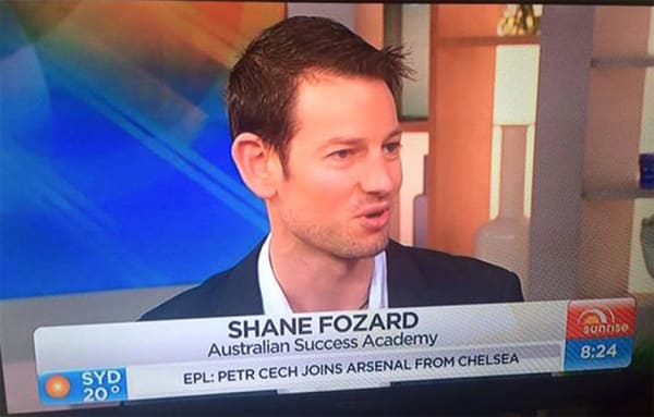 Shane Fozard being interviewed on Sunrise