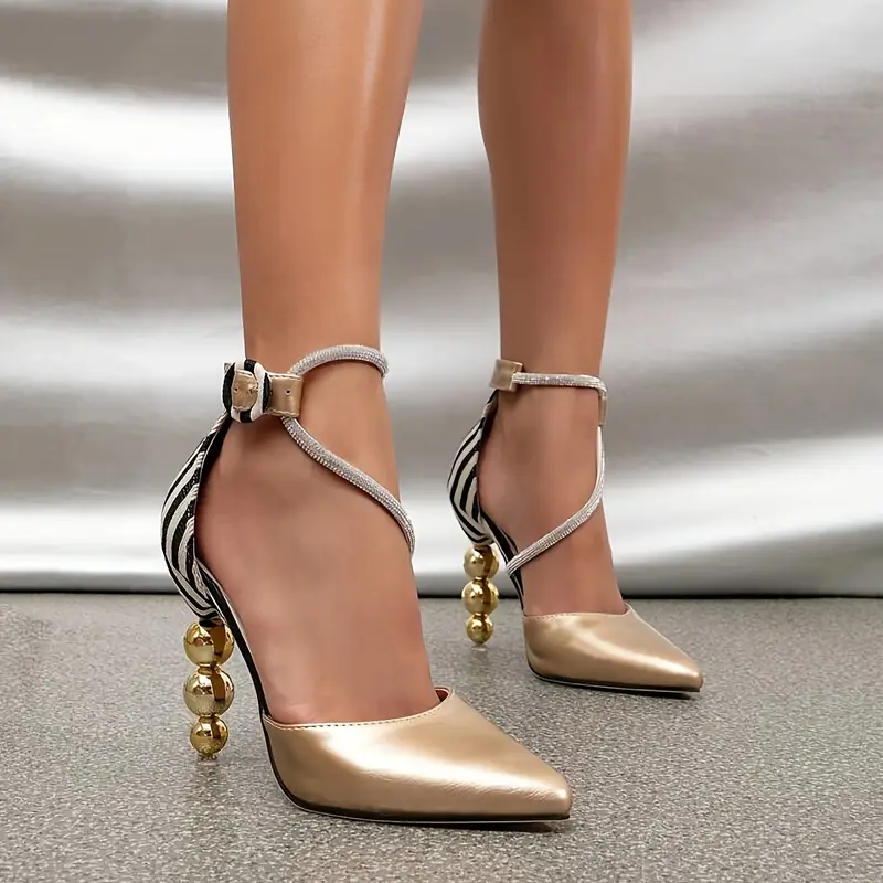 Eleganza Rhinestone Strap Heels