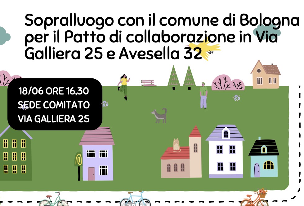 Immagine collegata alla news SOPRALLUOGO con il comune di Bologna per Patto di Collaborazione pulizia portico Via Galliera 25 e posa fioriere orti urbani Via Avesella 32