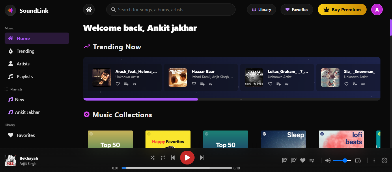 SoundLink Home Screen